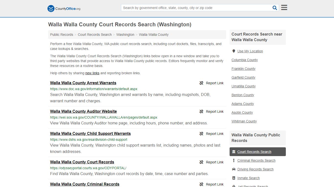 Walla Walla County Court Records Search (Washington) - County Office